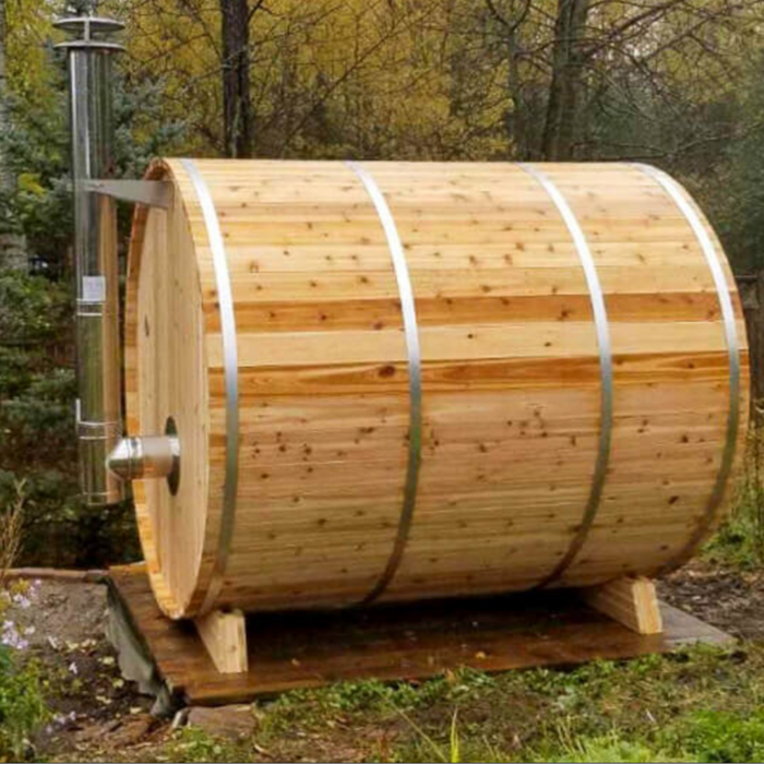 Leisurecraft Barrel Sauna Red Cedar Knotty ø 183 x l 183 cm Package Deal