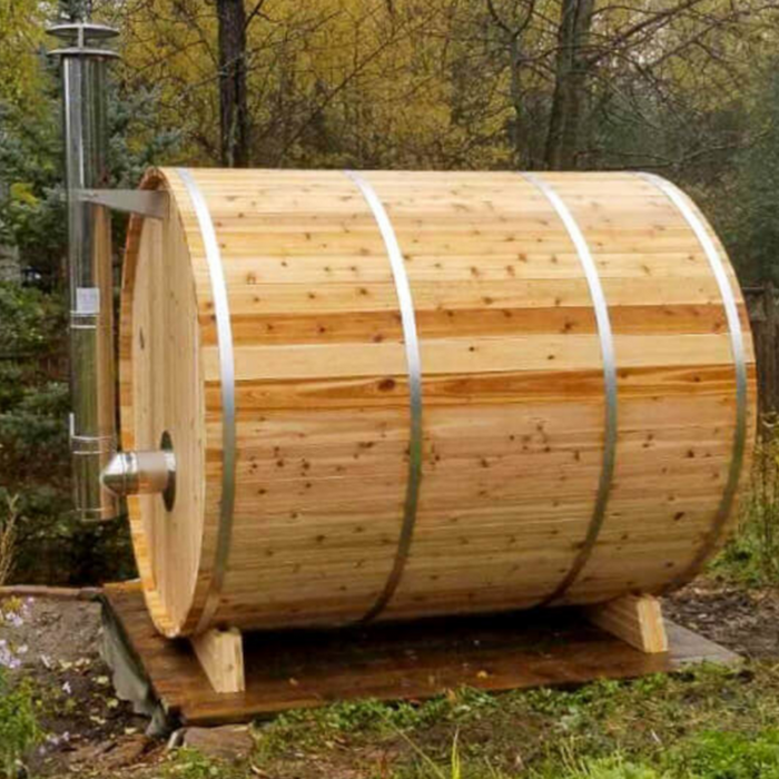 Leisurecraft Barrel Sauna Red Cedar Knotty ø 213 x l 213 cm Package Deal