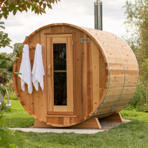 Leisurecraft Barrel Sauna Red Cedar Knotty ø 213 x l 213 cm Package Deal