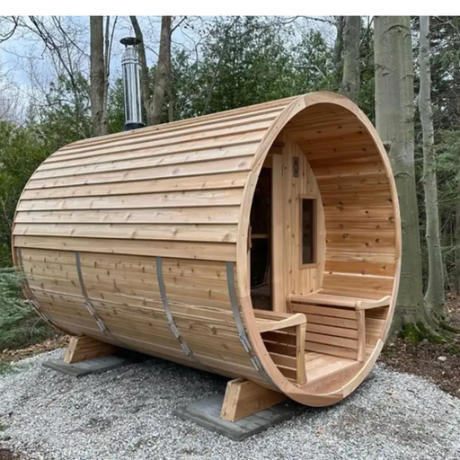 Leisurecraft Barrel Sauna Red Cedar Knotty ø 213 x l 310 cm Package Deal