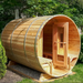 Leisurecraft Barrel Sauna Red Cedar Knotty ø 213 x l 310 cm Package Deal