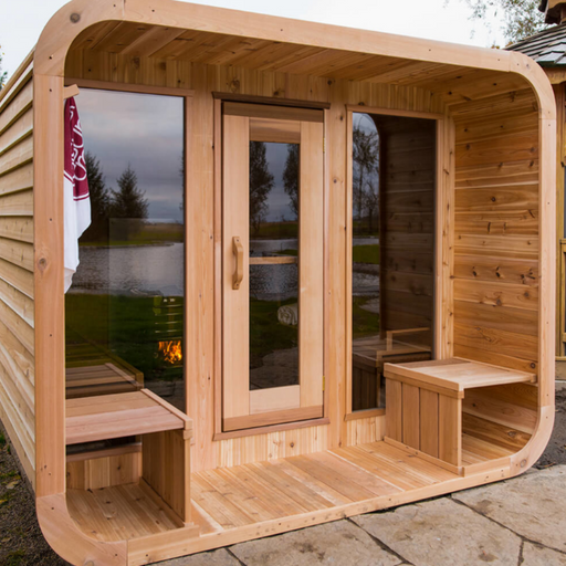 Leisurecraft Luna Sauna Red Cedar Knotty Veranda B 244 x L 274 cm Package Deal