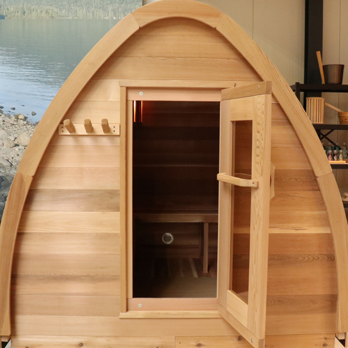 Leisurecraft Pod Sauna Mini Red Cedar Knotty B 214 x L 214 cm Package Deal