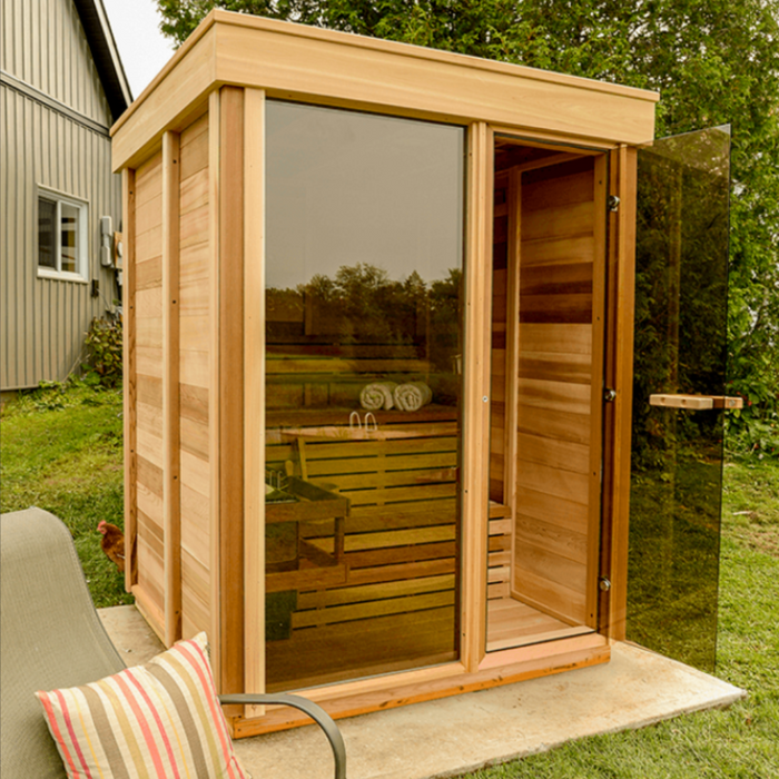 Leisurecraft Pure Cube Sauna Red Cedar Knotty 168 x 168 cm Package Deal