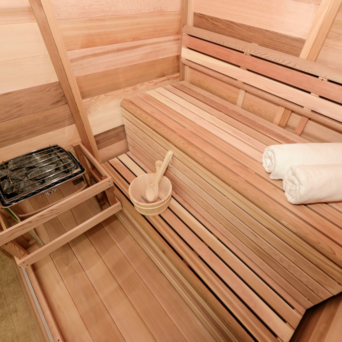 Leisurecraft Pure Cube Sauna Red Cedar Knotty 168 x 168 cm Package Deal