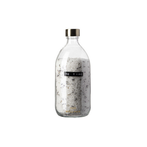 Wellmark Badzout 'Me time' Lavendel Transparent Glas Messing Dop 500 ml