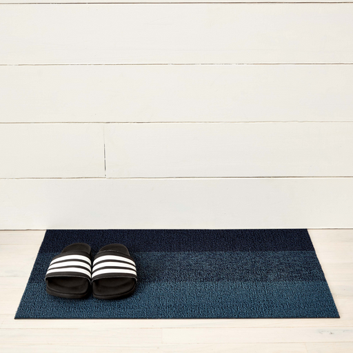 Chilewich Shag Doormat Rechthoekig 46x71cm Marbled Stripe Bay Blue
