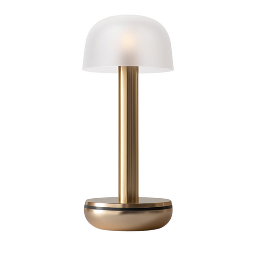 Humble Two Table Light Gold Glass Frosted