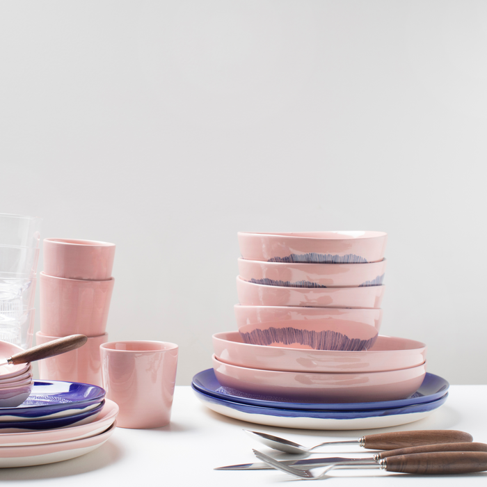 Serax Feast Collectie By Ottolenghi Delicious Pink Swirl Stripes Blauw Kommetje S l16 x b16 x h7,5 cm