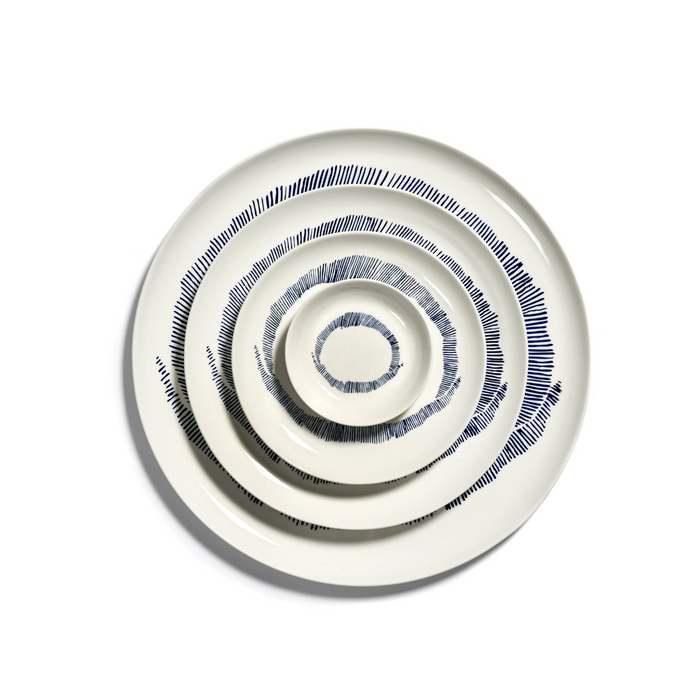 Serax Feast Collectie By Ottolenghi Wit Swirl Stripes Blauw Schotel S l11,5 x b11,5 x h2 cm